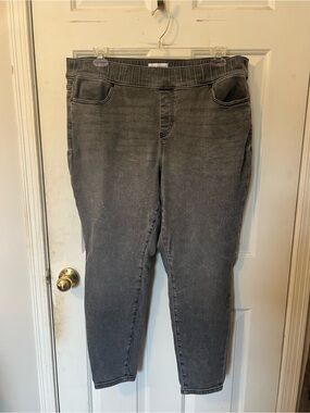 Lane Bryant Gray Pull-On Jeggings - Washed Charcoal